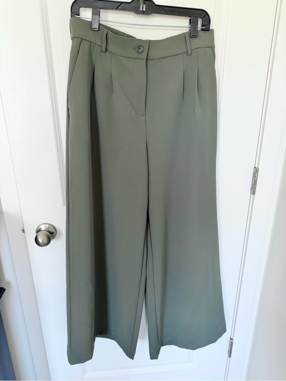 LOFT Green Wide-Leg Palazzo Pants
